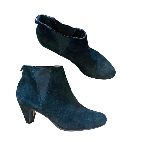 Sam Edelman Shoes - Sam Edelman Black Suede Heeled Ankle Booties 6.5